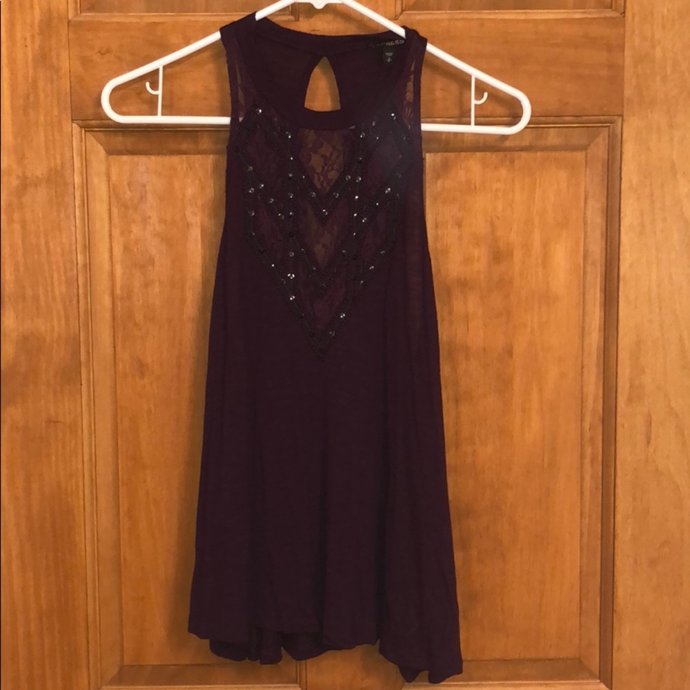 Embellished Plum Tank